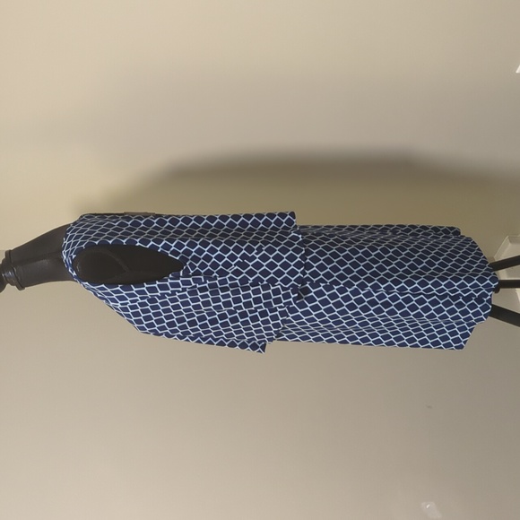 DKR Women's Stretch Blue and White Diamond Pattern Sleeveless Dress Large - Picture 6 of 14